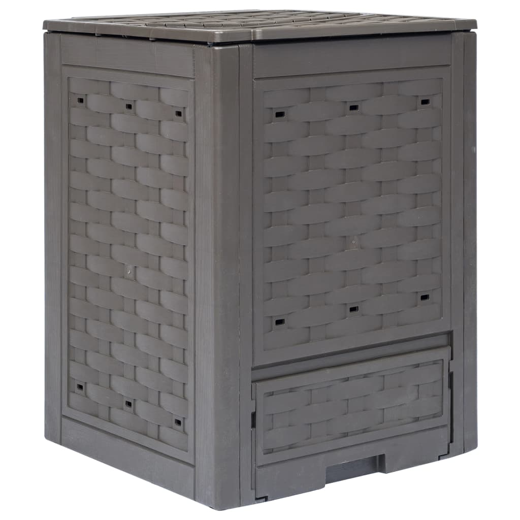 vidaXL Compostadores de Jardín Marrón 60x60x83cm Compostaje Reciclaje Capacidad 300 L (1 unidad), 600 L (2 unidades), 900 L (3 unidades)