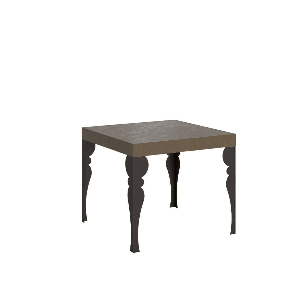 Mesa extensible Paxon 90/246x90 cm en gris tórtola con patas antracita - Itamoby