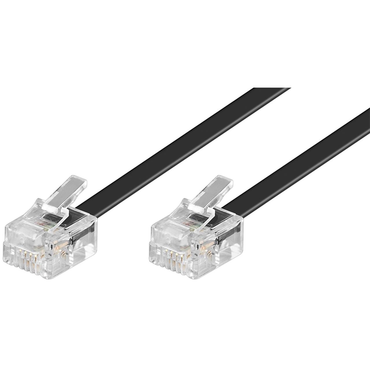 goobay 50320 Cable modular (2x conector RJ11, 4 polos, asignado) 15m, negro