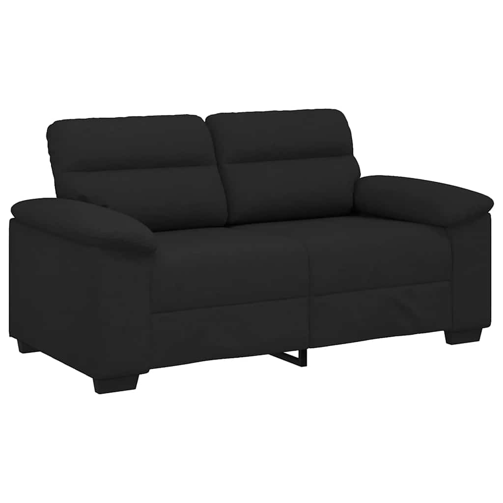 vidaXL Sofá 2 plazas Tela Negro 160x81x84 cm