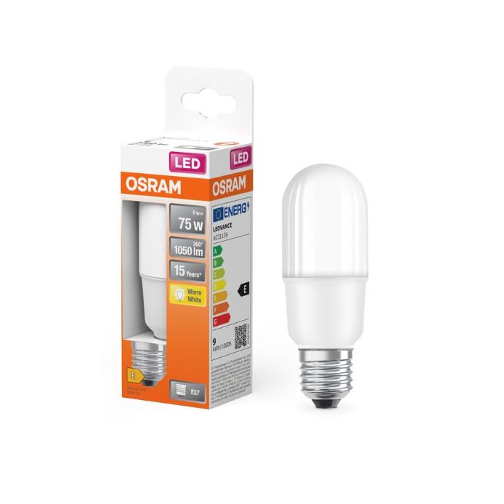 Osram - Tubo LED T38 9 W con casquillo E27 y temperatura de color 2700 K (827), 1055 lm, ideal para lámparas de techo, mesita de noche y salón, duración 15.000 horas
