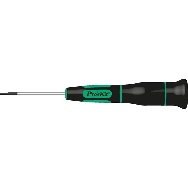 Proskit Destornillador de Precisión Plano 3mm 147mm Antideslizante Tapa Giratoria