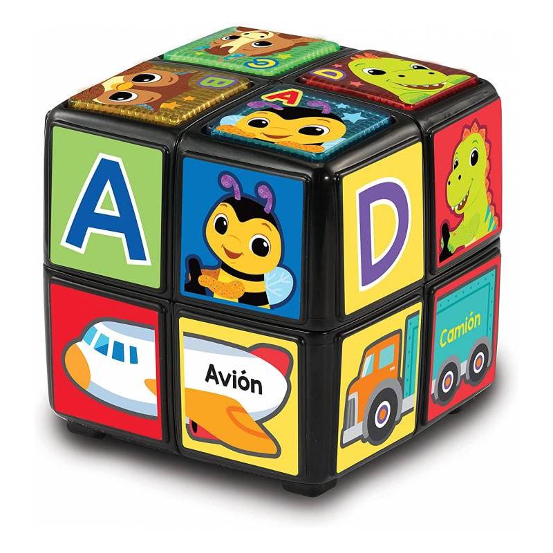 CUBO MÁGICO INFANTIL GIRA Y APRENDE, JUGUETE DE ACTIVIDADES INTERACTIVO PARA BEBÉS DE VTECH