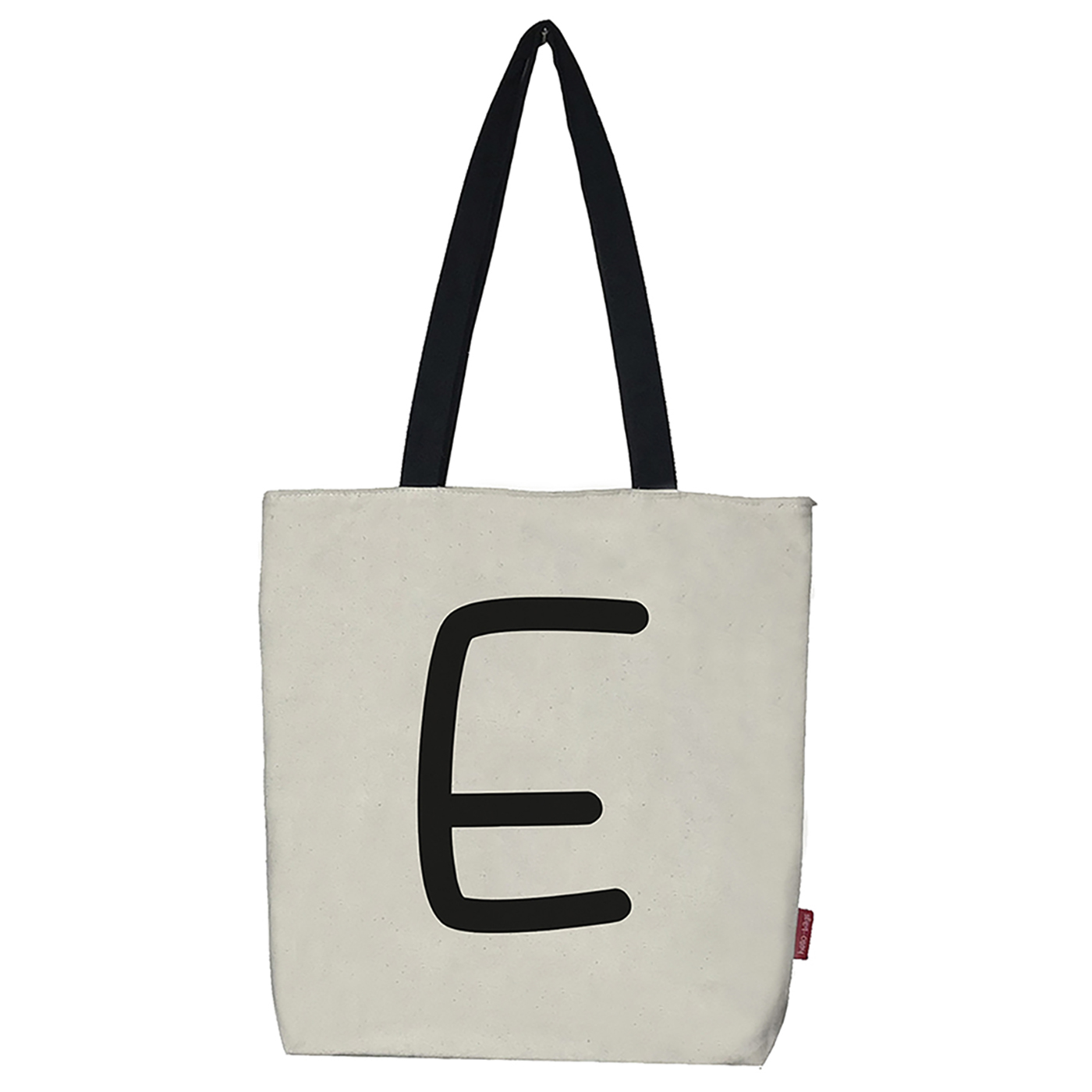 Hello-Bags. Bolso tote bag con cremallera, forro y bolsillo interior. Exterior: Algodón 100%. Incluye sobre kraft de regalo. Modelo E. Color: Crudo / Negro. Medidas: 37x38 cm.