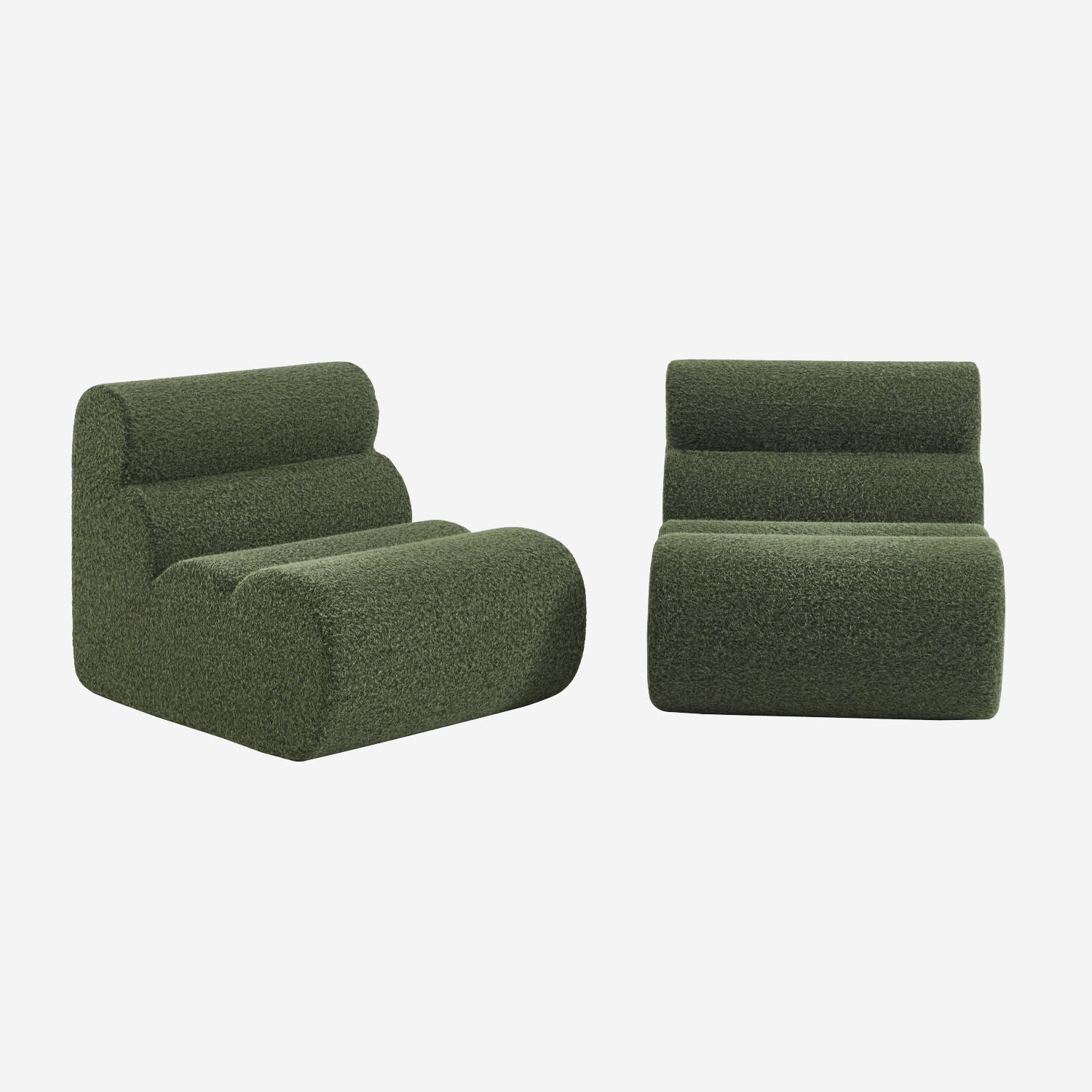 sweeek - Sofá modular con efecto alpaca, 2 plazas , Nova alpaca , 81x99x75