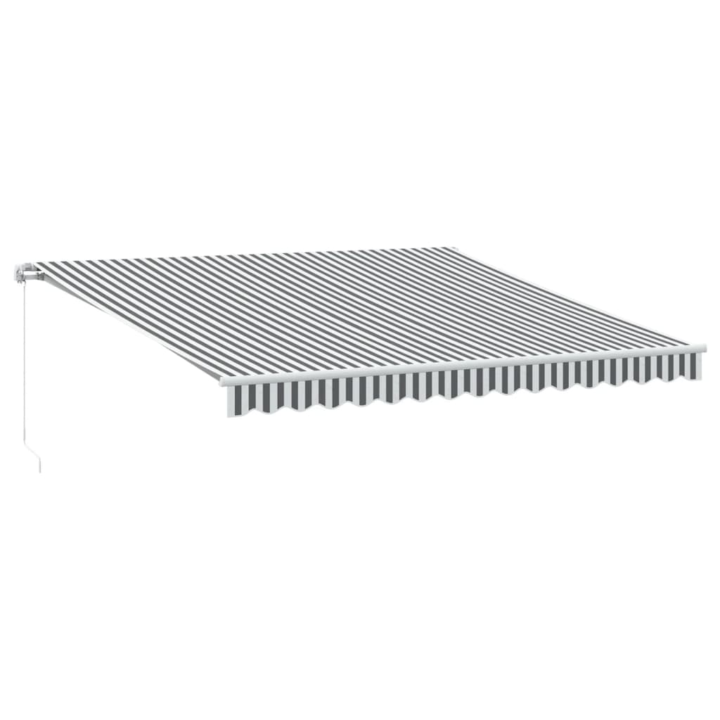 vidaXL Toldo retráctil manual gris antracita y blanco 400x350 cm