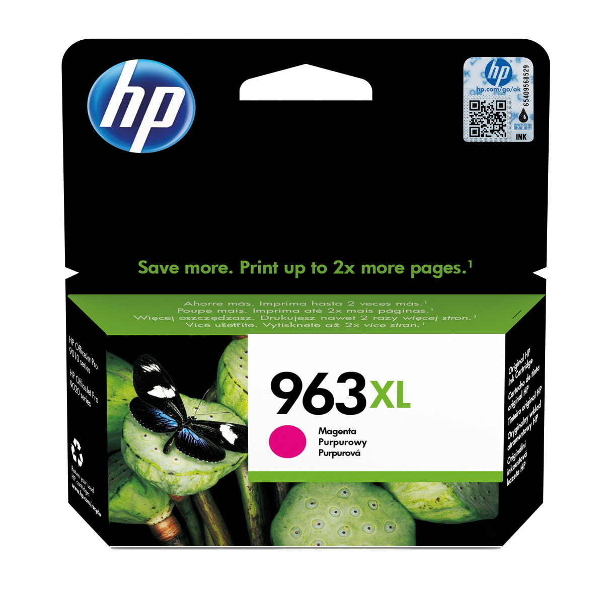 HP 963XL Magenta Original Ink Cartridge - High-quality for HP OfficeJet Pro series, yields 1,600 pages, ideal for printing.