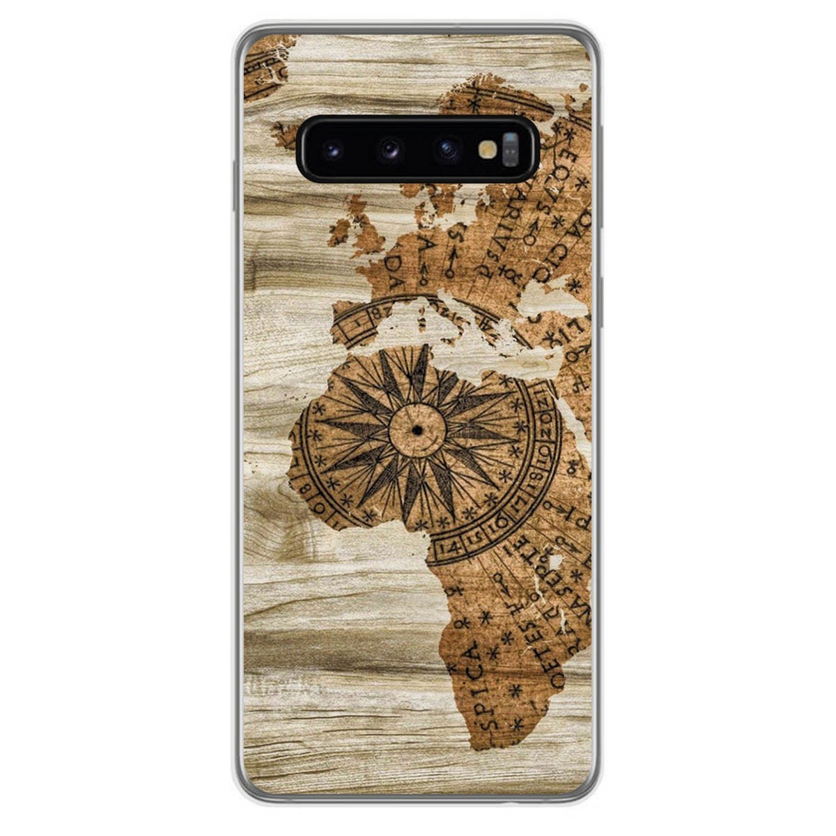 Tumundosmartphone Funda Gel Tpu para Samsung Galaxy S10 diseño Madera 07 Dibujos