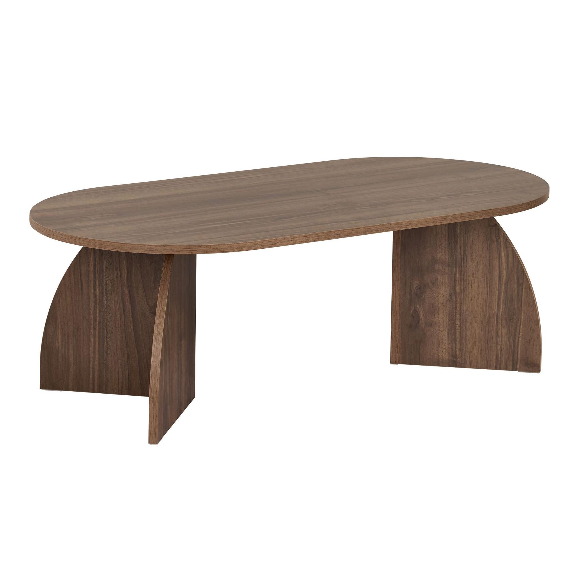 Habitat y Jardin - Mesa baja de madera "Melina" 120 x 60 x 40 cm - Nogal