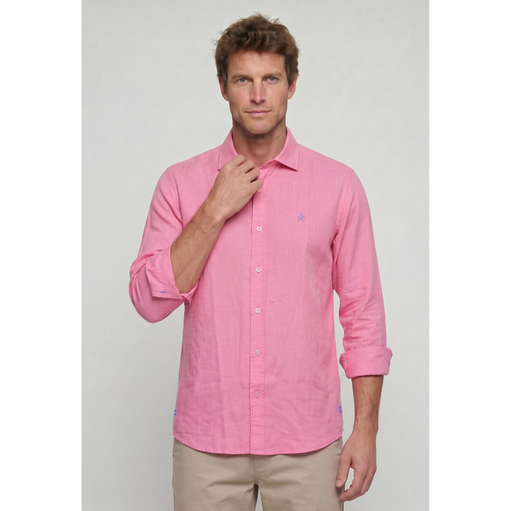 Camisa lino Valecuatro fucsia