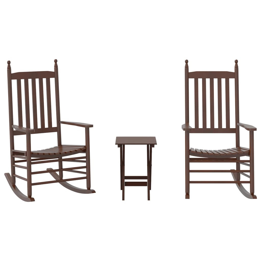 vidaXL Sillas mecedoras 2 uds mesa plegable madera maciza álamo
