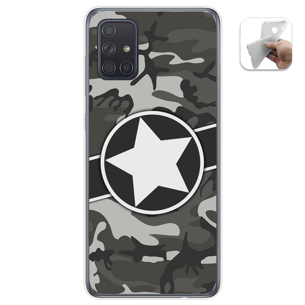 Tumundosmartphone Funda Gel Tpu Samsung Galaxy A71 5G Camuflaje 02 Dibujos Personalizada