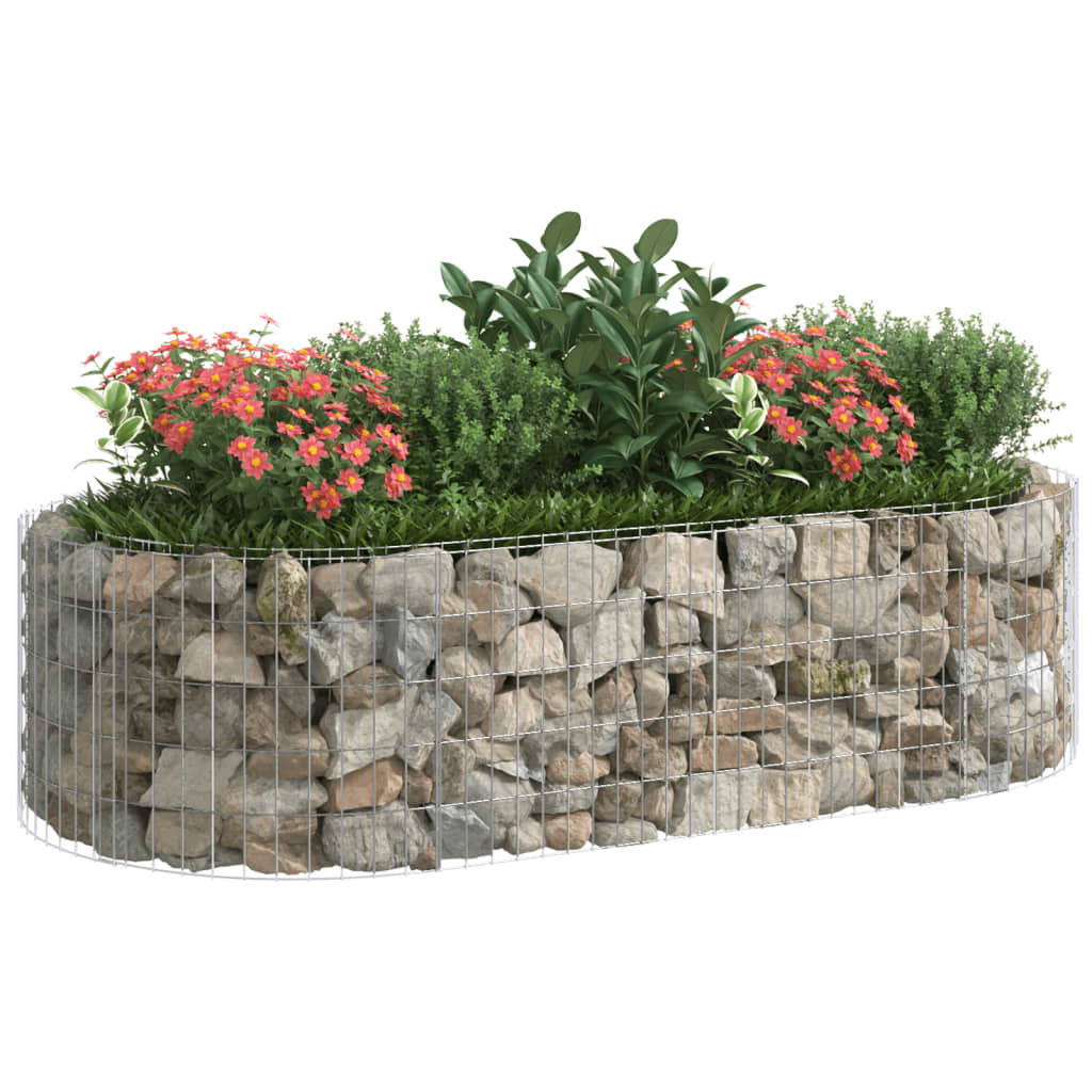 vidaXL Arriate de gaviones de hierro galvanizado Dimensiones 120 x 50 x 50 cm,  190 x 50 x 50 cm,  260 x 50 x 50 cm y mas