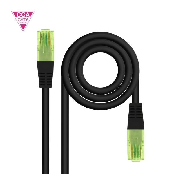 Nanocable cable red latiguillo cat.6 utp awg26 cca - longitud 30m - color negro