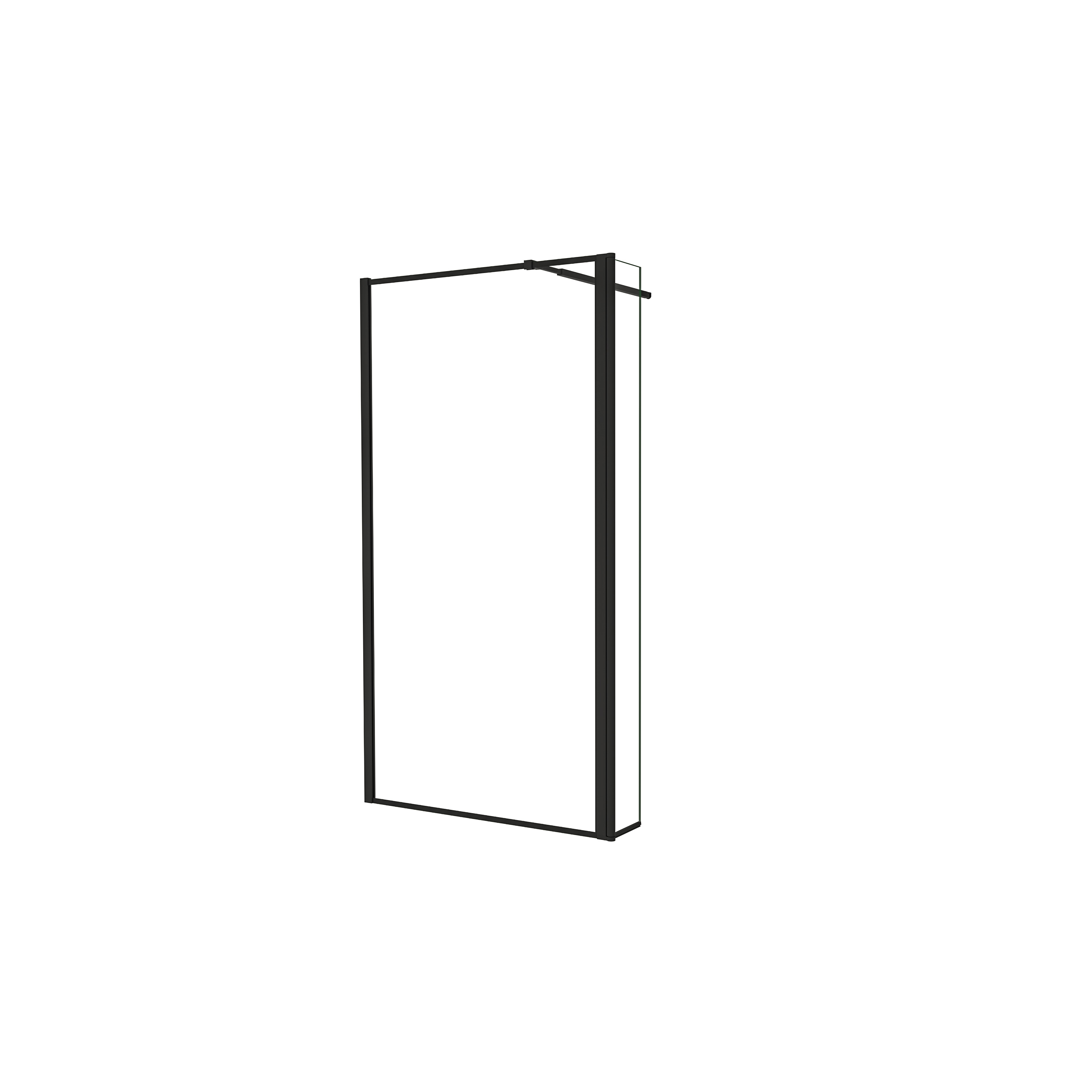 AICA Walkin Mampara Panel de ducha borde de serigrafía negra 2hojas Vidrio 8mm Antical con Barra Negra 73-120cm Tamaño[(83.9-85.9)+30]x200cm