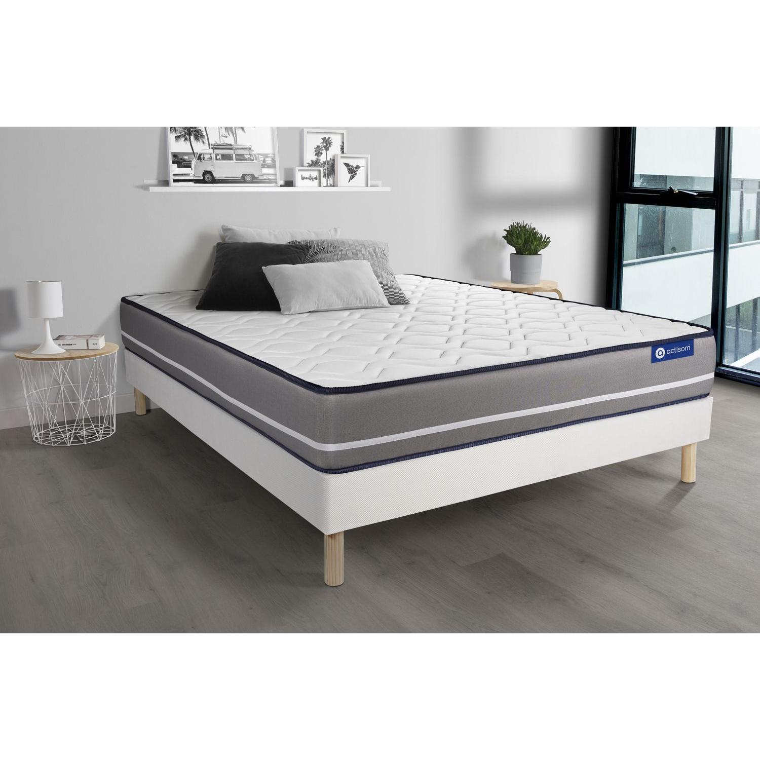 Pack colchón Actilatex pur 120x220cm + Somier multiláminas, Látex y espuma viscoelástica, 3 zonas de confort
