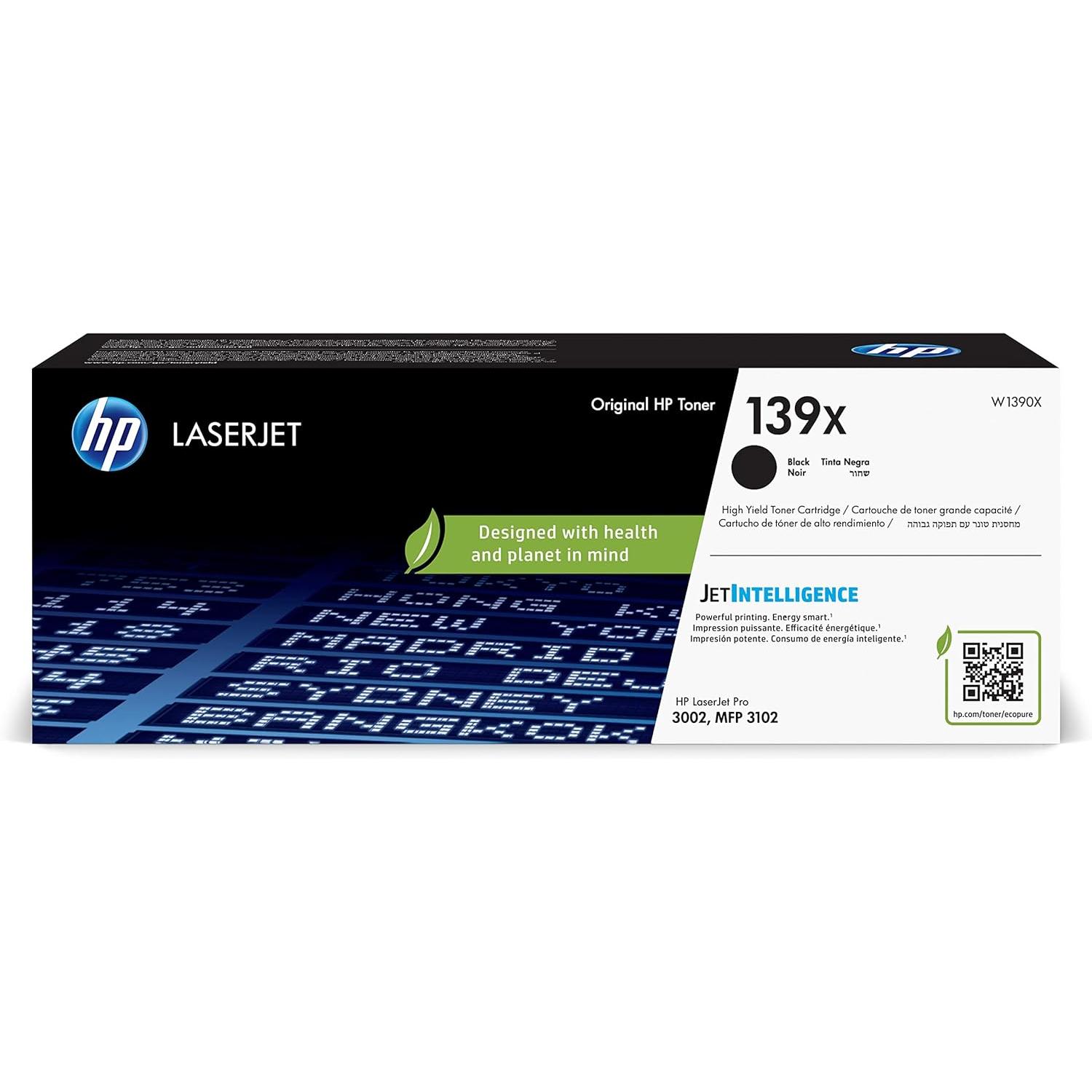 HP 139X W1390X LaserJet Cartucho Tóner Original Negro, Gran Capacidad, 4000 Páginas, Compatibilidad HP LaserJet Pro 3001/3002/3003/3004,  3101/3102/3103/3104