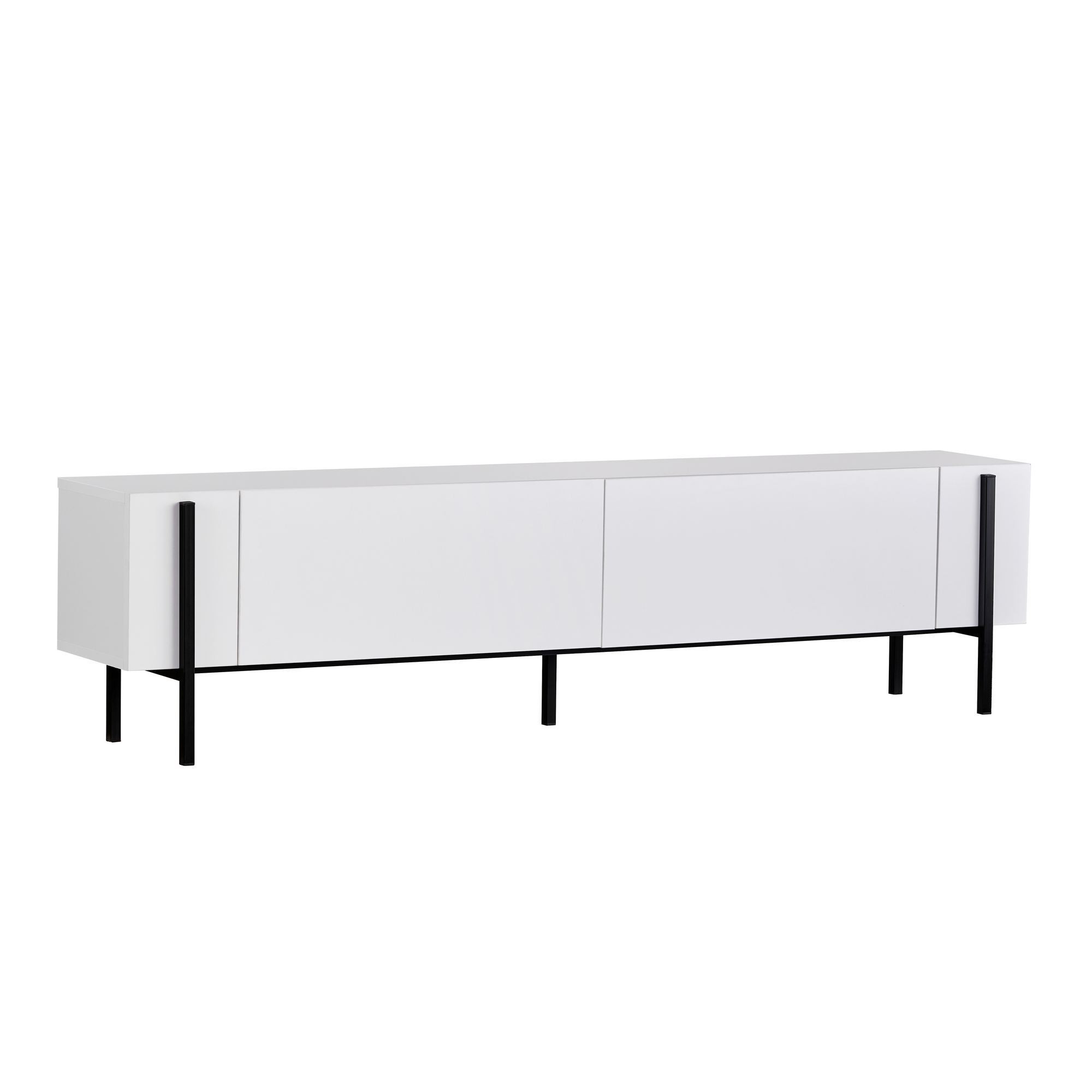 Habitat y Jardin - Soporte de TV de madera "Nexus" - 180 x 30 x 45 cm - Negro / Madera negra