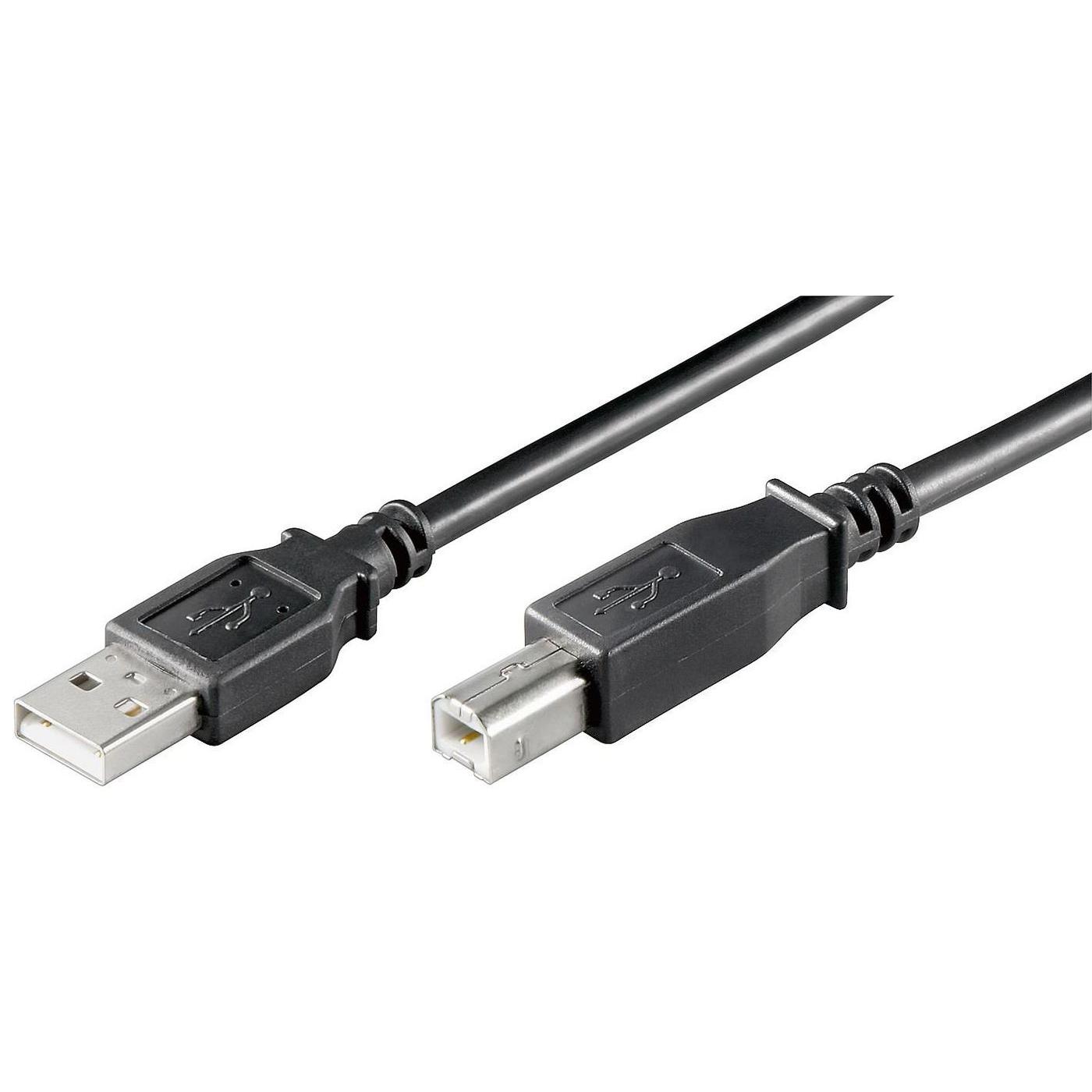 Cable USB 2.0 Microconnect A-B 0,3m Negro - Alta Velocidad