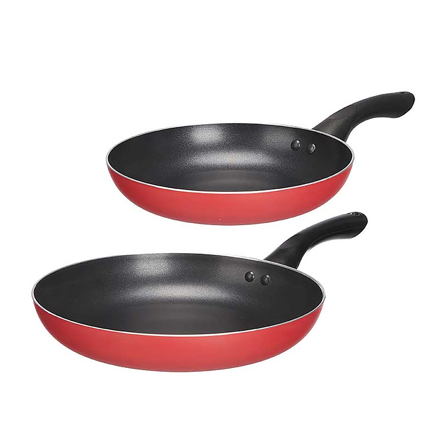 DAM. Set de 2 sartenes antiadherentes de aluminio rojo. 44x27x5cm