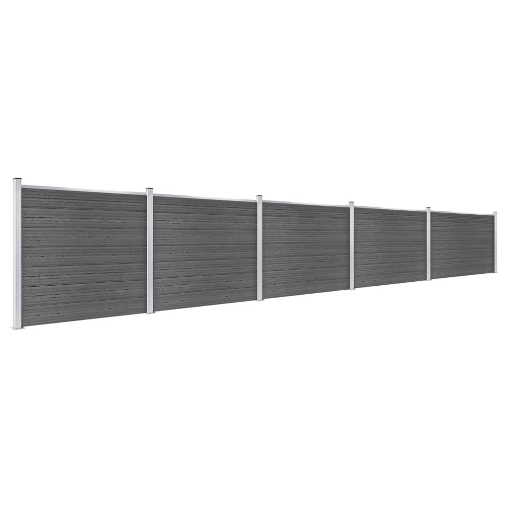 Valla de Jardín WPC Vidaxl 872x146 Cm Marrón Negro