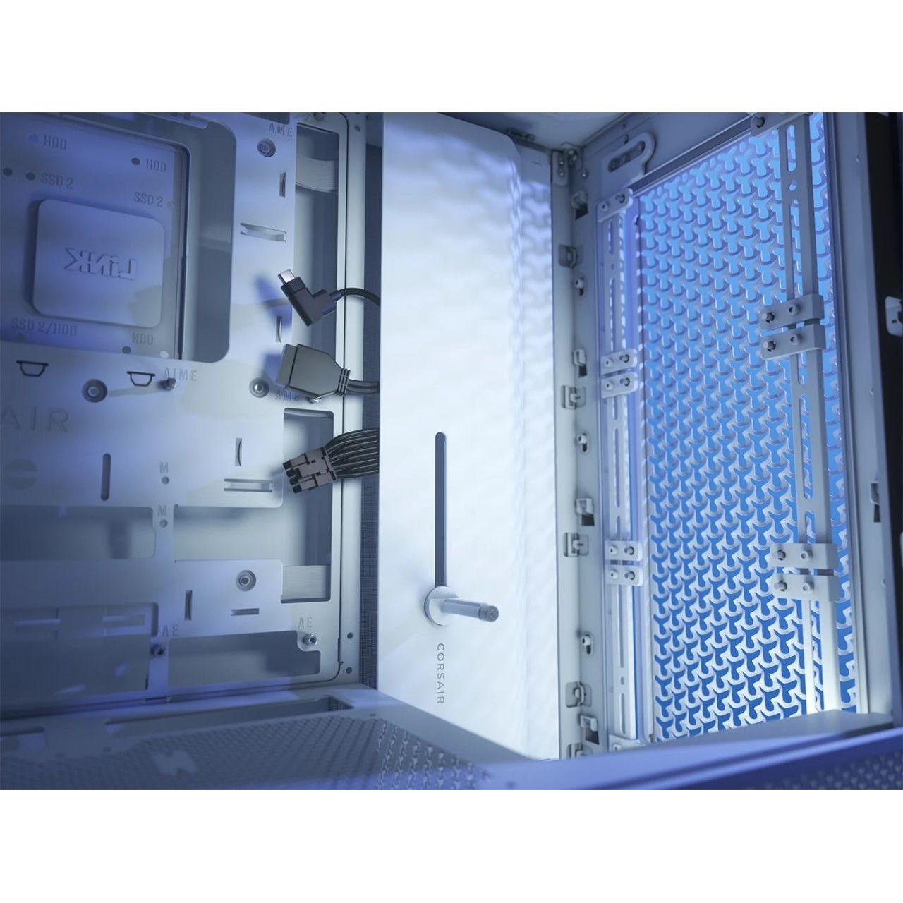 Corsair - Caja para PC ATX Frame 4000D con panel lateral de cristal templado blanco, flujo de aire optimizado y espacio para hardware de gama alta