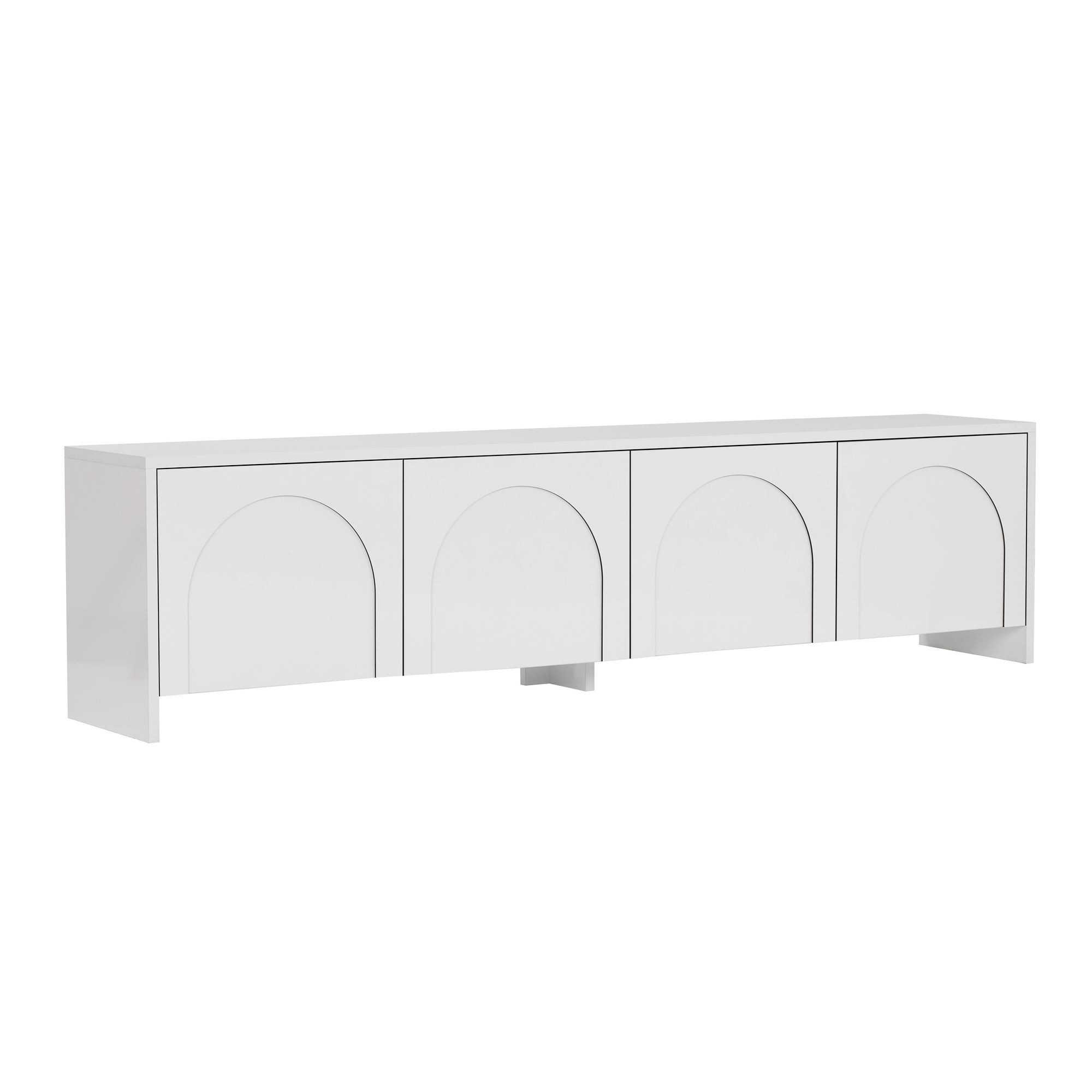 Habitat y Jardin - Soporte de TV de madera "Aurelia" - 180 x 32 x 45 cm - Blanco