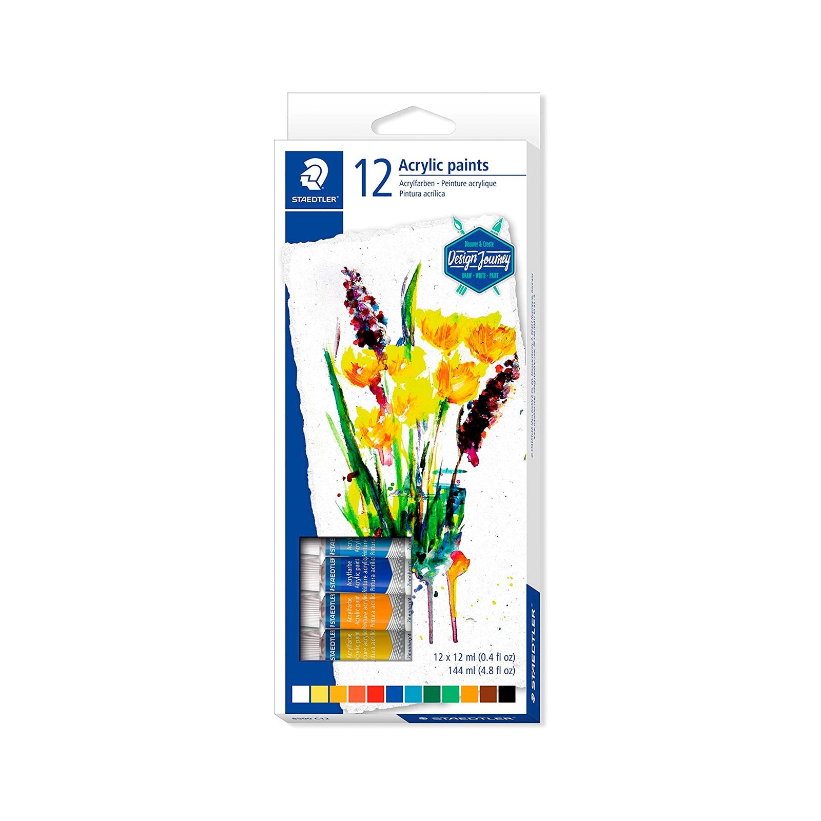 STAEDTLER Design Journey - Set de 12 Tubos de Pintura Acrílica en Colores Surtidos