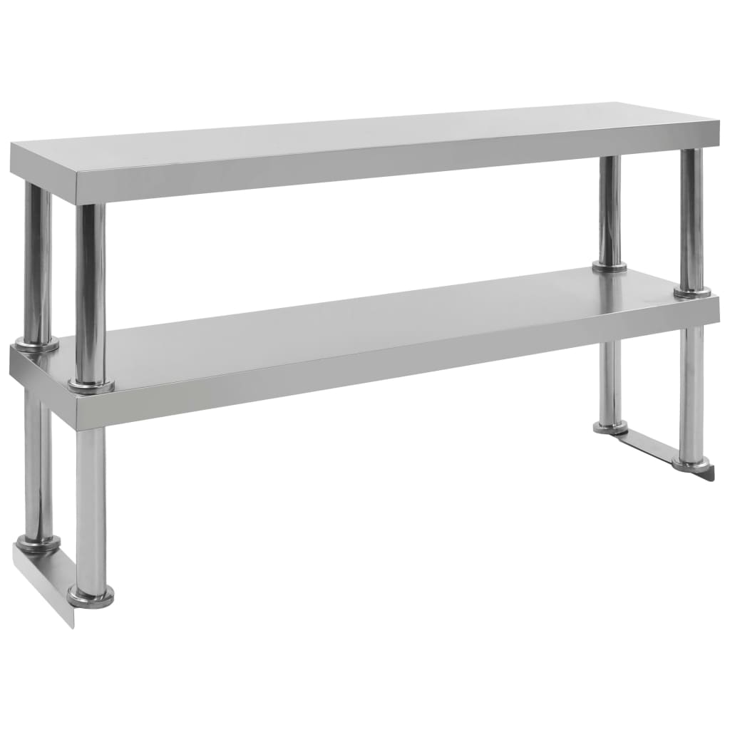 vidaXL Estante para mesa de trabajo de acero inoxidable en dimensiones 120 x 30 x 35 cm/120 x 30 x 65 cm | estructura resistente ideal para salón dormitorio o estudio