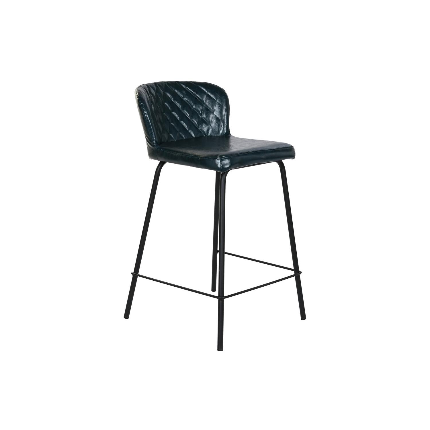 TABURETE PU METAL 40X42,5X81,5 AZUL PETROLEO FIJALO MB203010