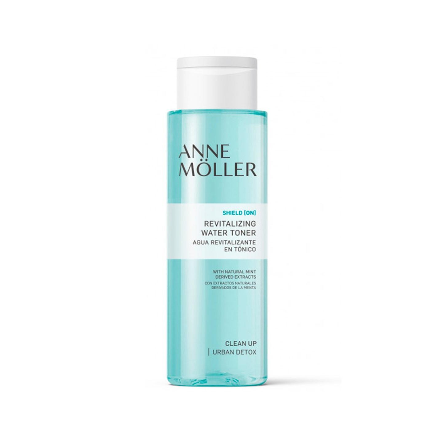 Anne Moller - Agua Tonificante Revitalizante Clean Up para cuidado facial, tonifica y refresca profundamente con tecnología Global Defense y extractos naturales de guayaba y ginseng, 97 % ingredientes naturales, 400 ml