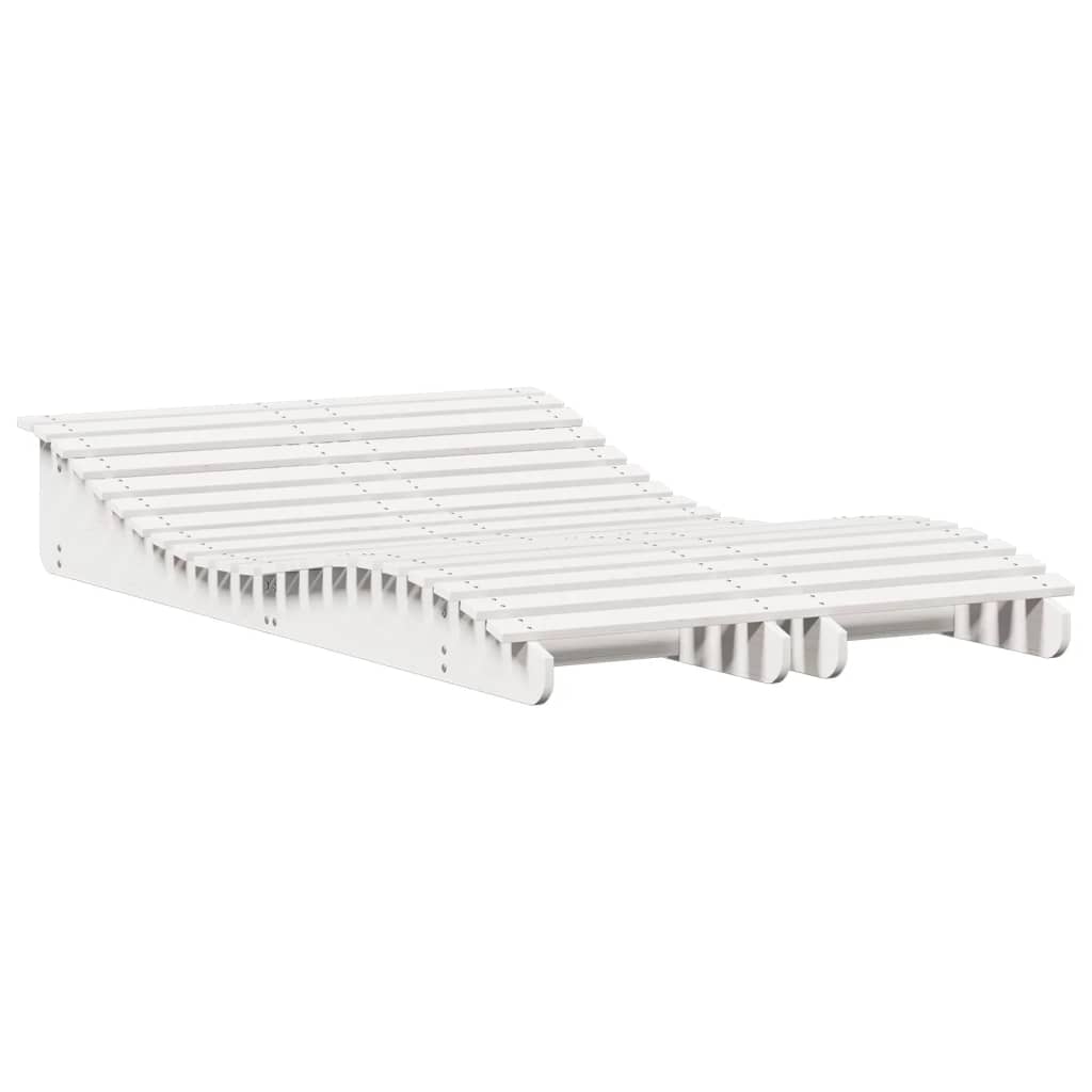 Vidaxl Tumbonas Madera Maciza Pino Natural 2 Uds 205x60x31,5 Cm Blanco Marrón Cera Sillas de Exterior