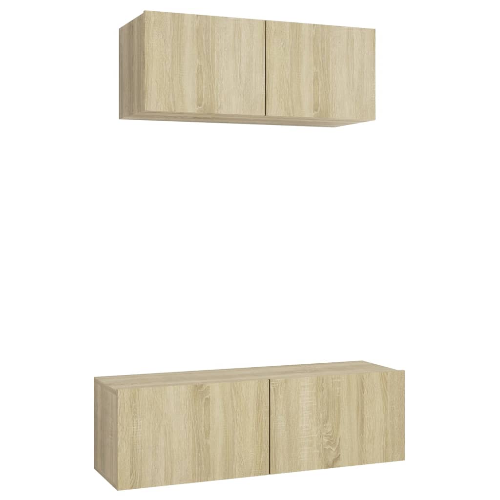 vidaXL Set de muebles para TV 2 piezas madera contrachapada 80/100x30x30 cm, Mueble de Salon, Mueble TV, Mueble TV salon, Mesa de TV, Mueble tele