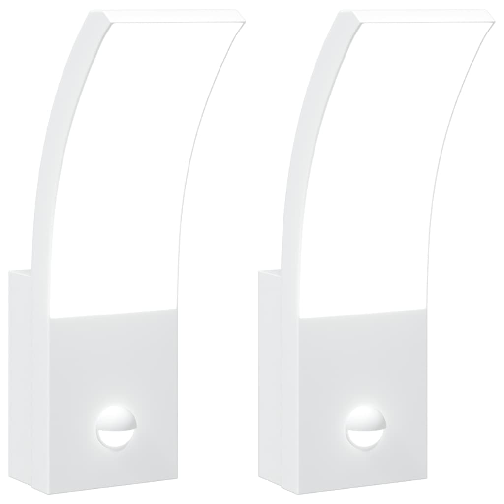 vidaXL Lámparas de pared LED exterior con sensor 2 uds aluminio Color Blanco, Negro, y mas