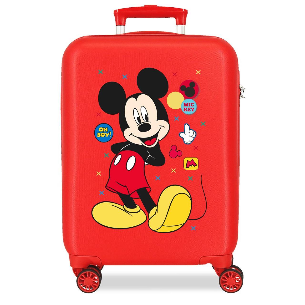 Maleta de cabina Mickey enjoy the day rojo 33x50x20 cm