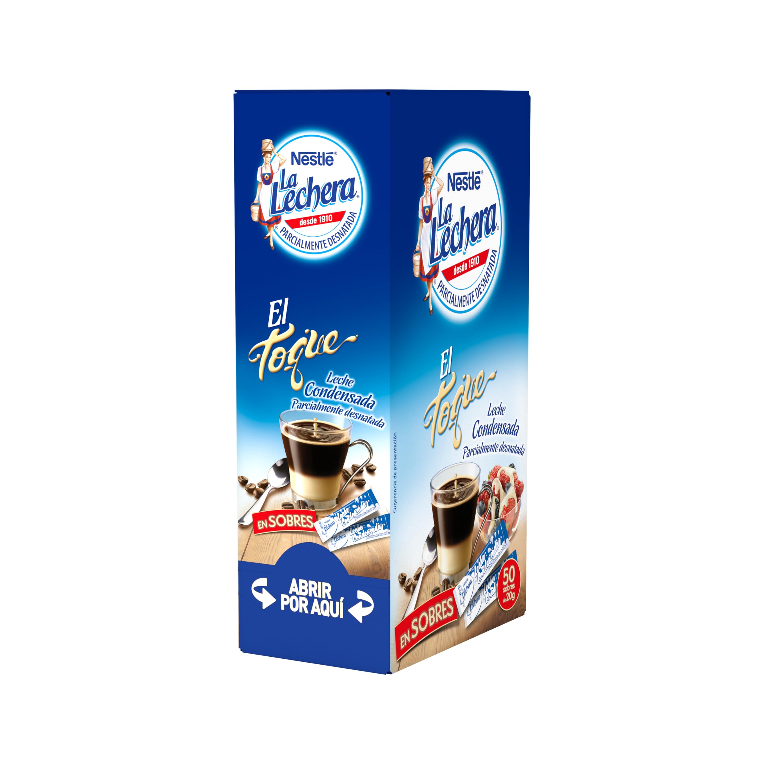 NESTLÉ LA LECHERA - Leche condensada monodosis 20grs - Caja 50uds - Total 1kg