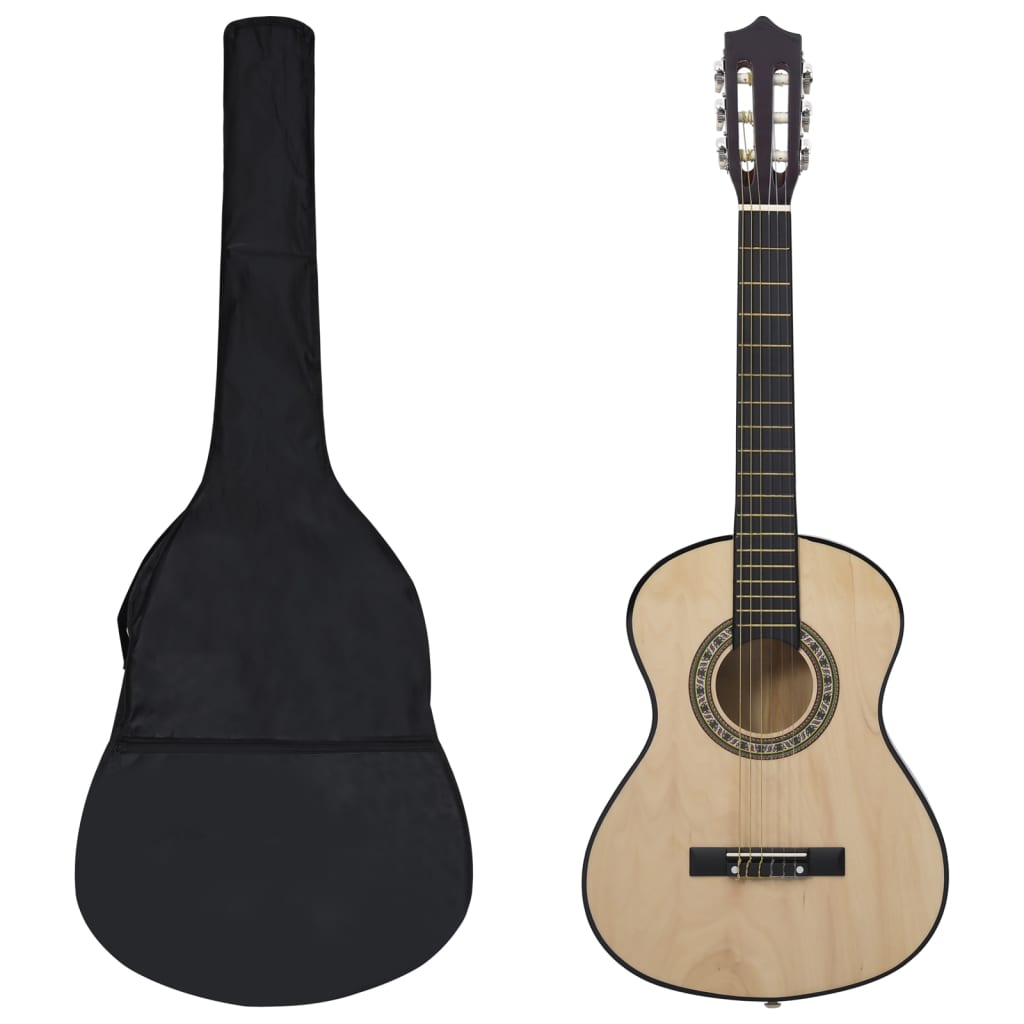 vidaXL Set de Guitarra Clásica para Niños Principiantes 8 Plazas 1/2 34" Color Marrón claro,  Marrón oscuro,  Azul y mas