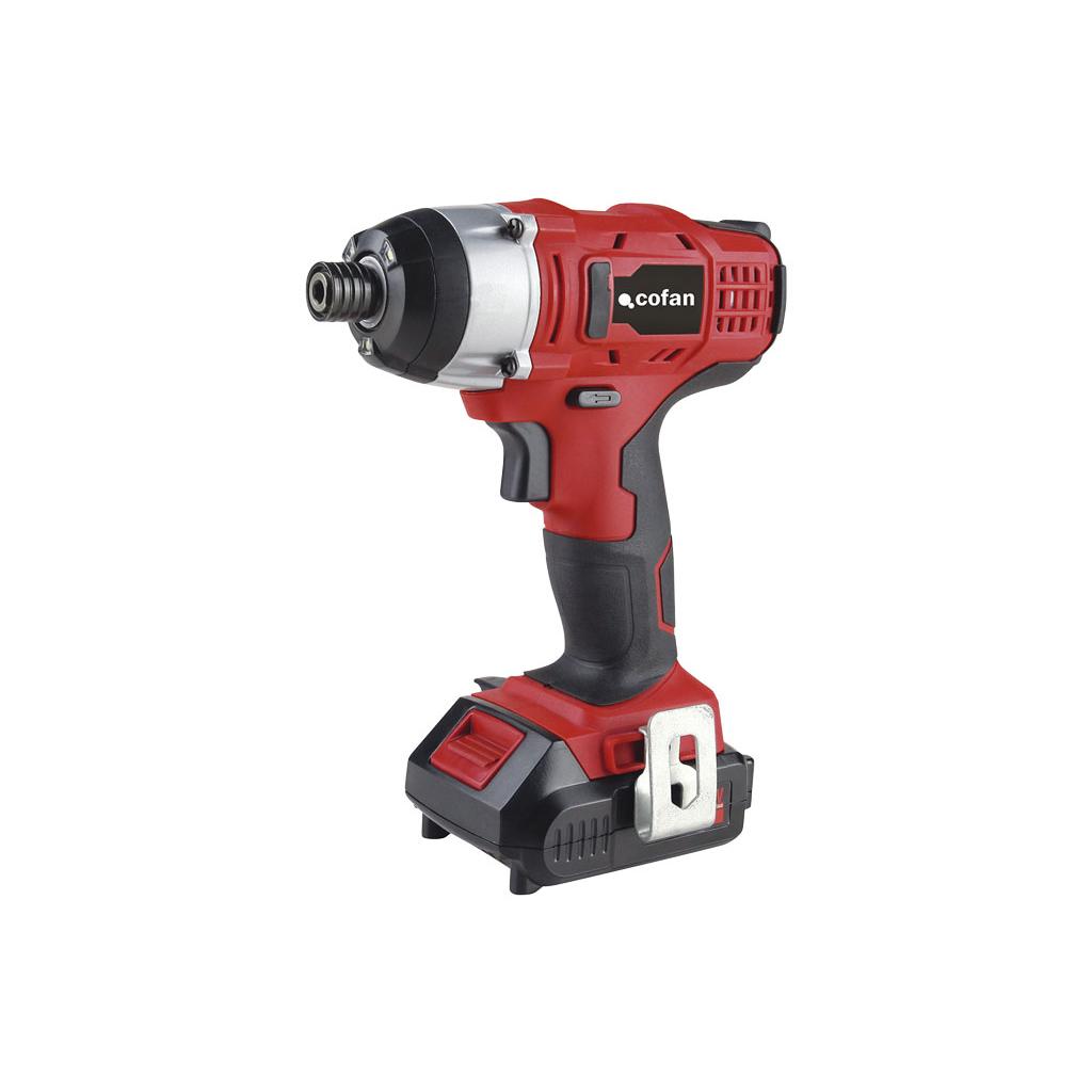 Cofan Atornillador Percutor de Impacto a Batería Li-ion I 18 V | 2000 Rpm | Con Luz Led | Funciones de Atornillador y Desatornillador
