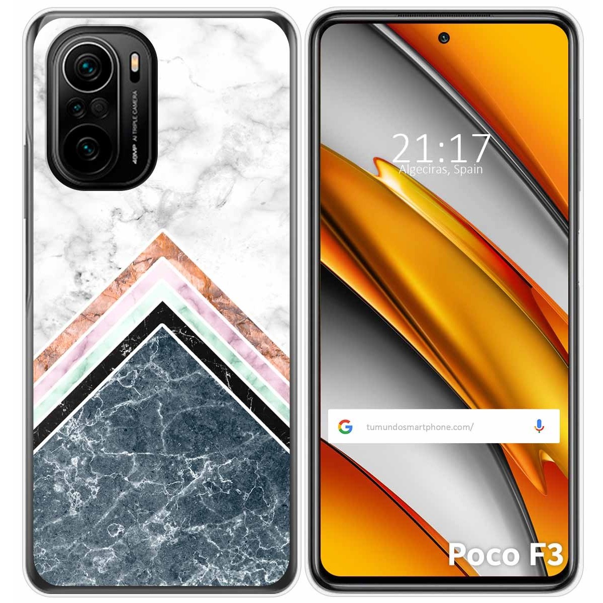 Tumundosmartphone Funda Gel Tpu para Xiaomi POCO F3 5G / Mi 11i 5G diseño Mármol 05 Dibujos