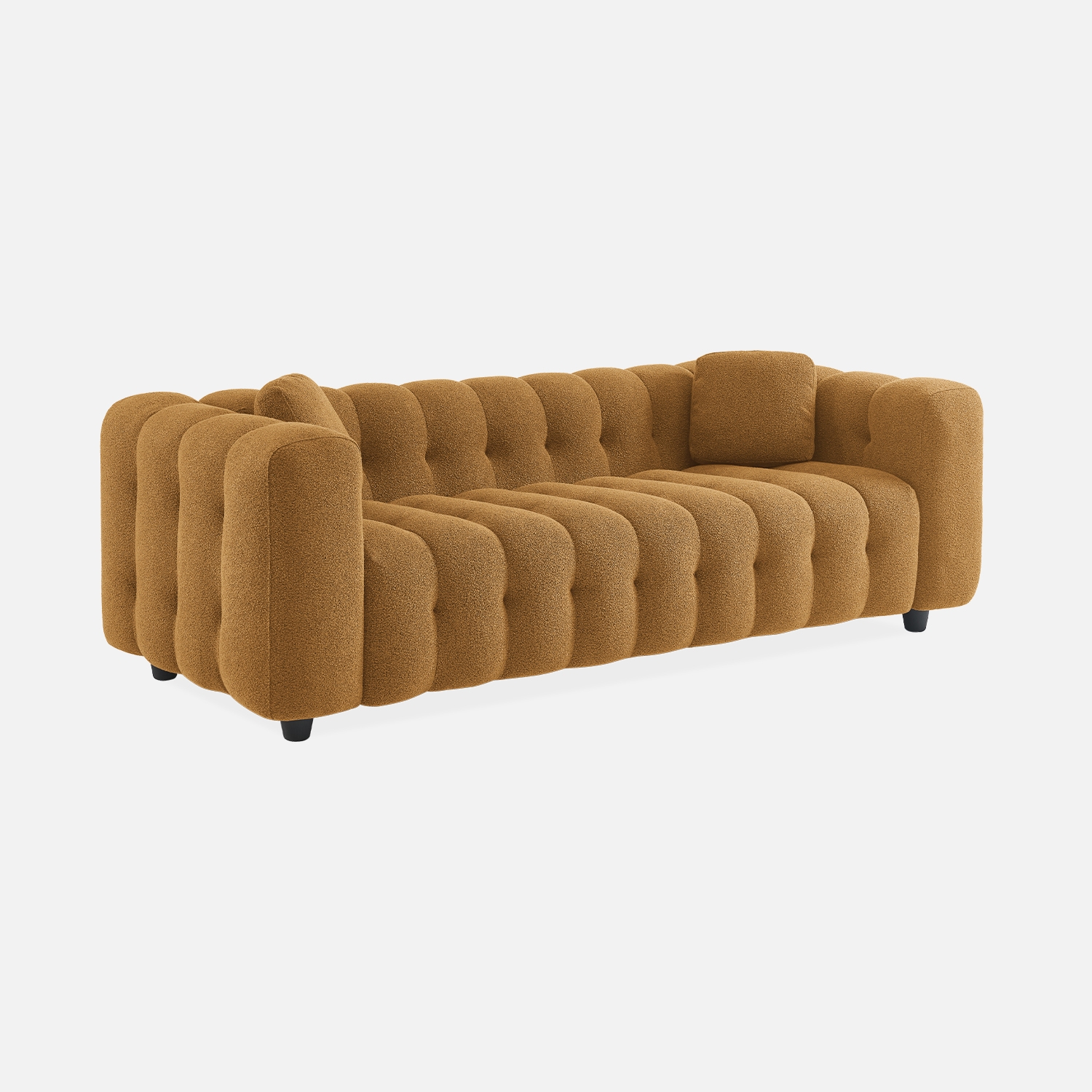 sweeek - Sofá en borreguito texturizada, 3 plazas , Leon , 99x229x71
