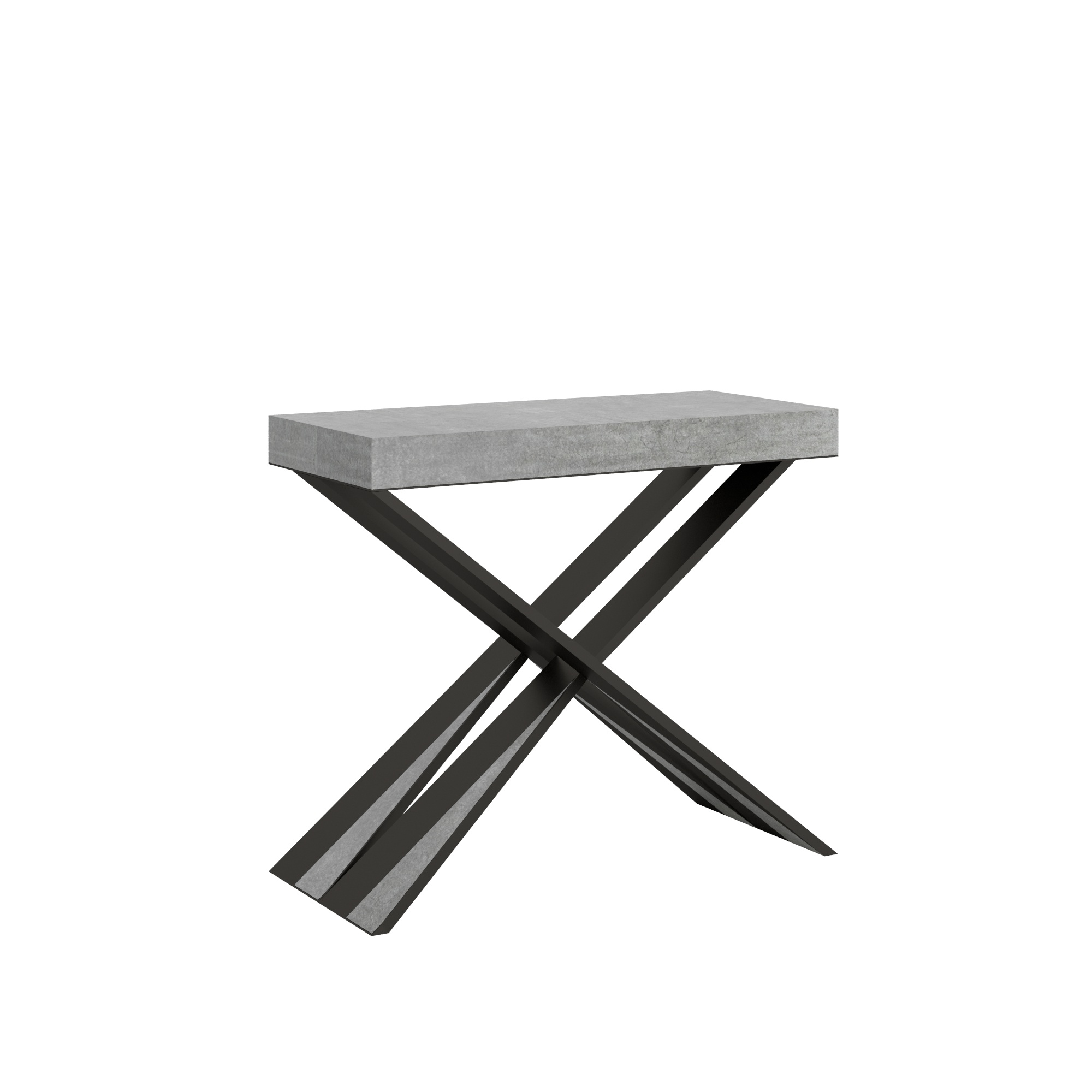 Consola extensible 90x40/196 cm Diago Small Premium Estructura de cemento Antracita - Itamoby