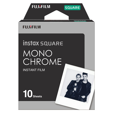 Fujifilm | Tarjeta fotográfica instantánea Instax Square Monochrome (10 pl) | 86 x 72 mm | Área de imagen: 62 × 62 mm | Juego de 10