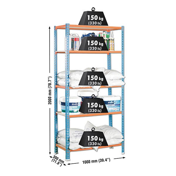 Estantería SIMONRACK SIMONRACK SimonrackMaderclick plus 5/300 azul/naranja/madera