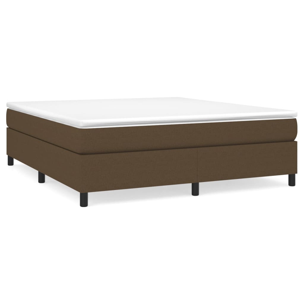 vidaXL Estructura de cama con somier de tela marrón oscuro 160x200 cm