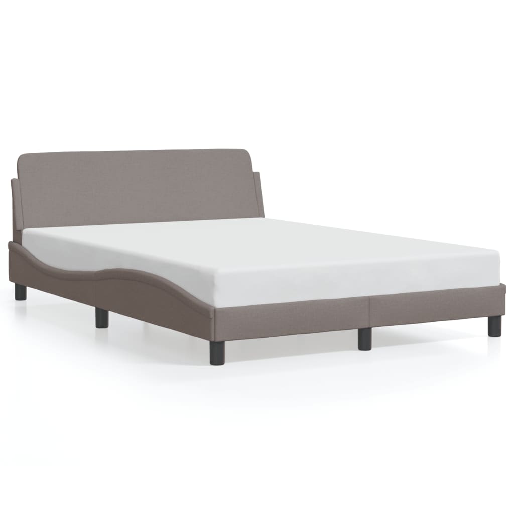 vidaXL Estructura de cama Dover tela gris taupe 140x190 cm
