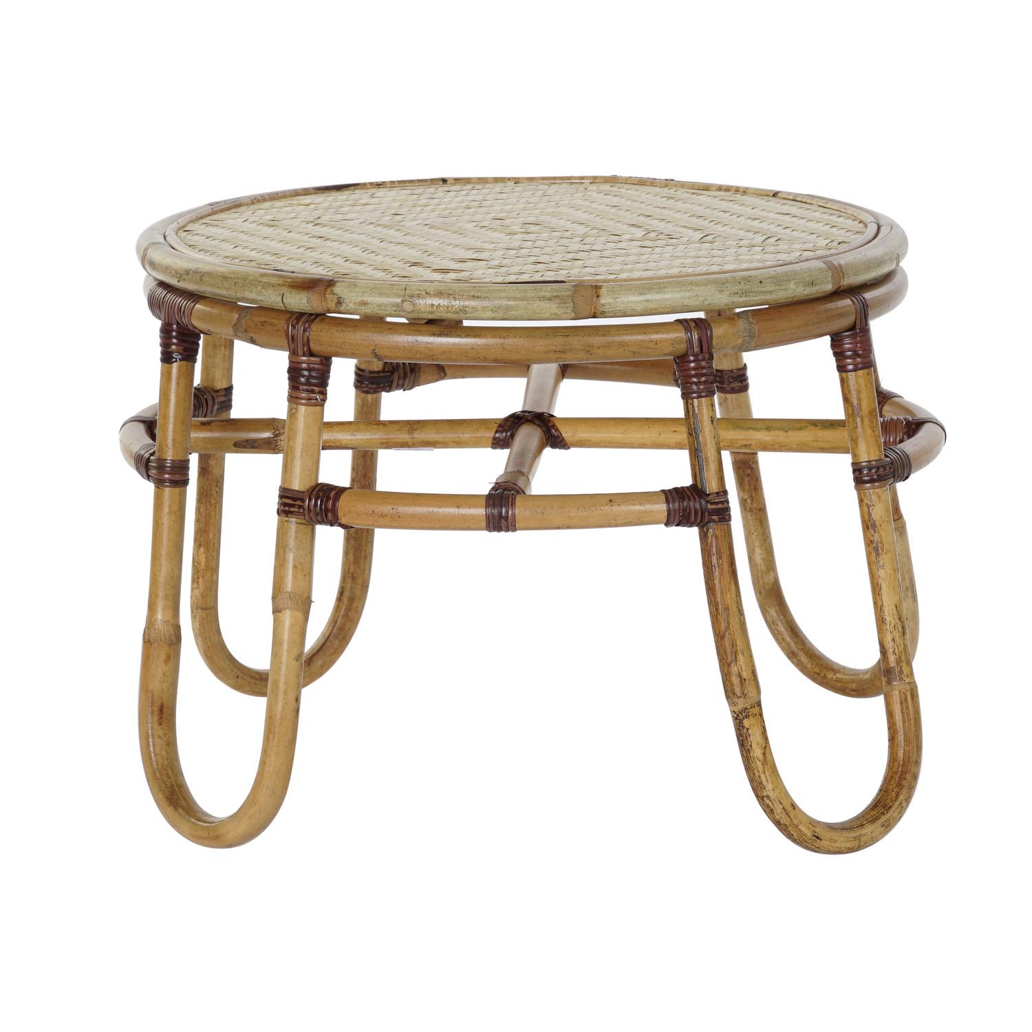 Mesita Auxiliar Ratan Bambu 60X60X42 Natural - Fijalo - El mejor complemento para tu hogar.