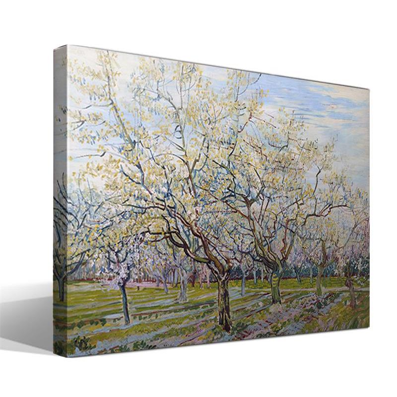 Cuadro Canvas Vincent Van Gogh El Huerto Blanco - Alta Resolución - Lienzo Algodón 100% - Bastidor Madera 3x3cm - Calidad Superior