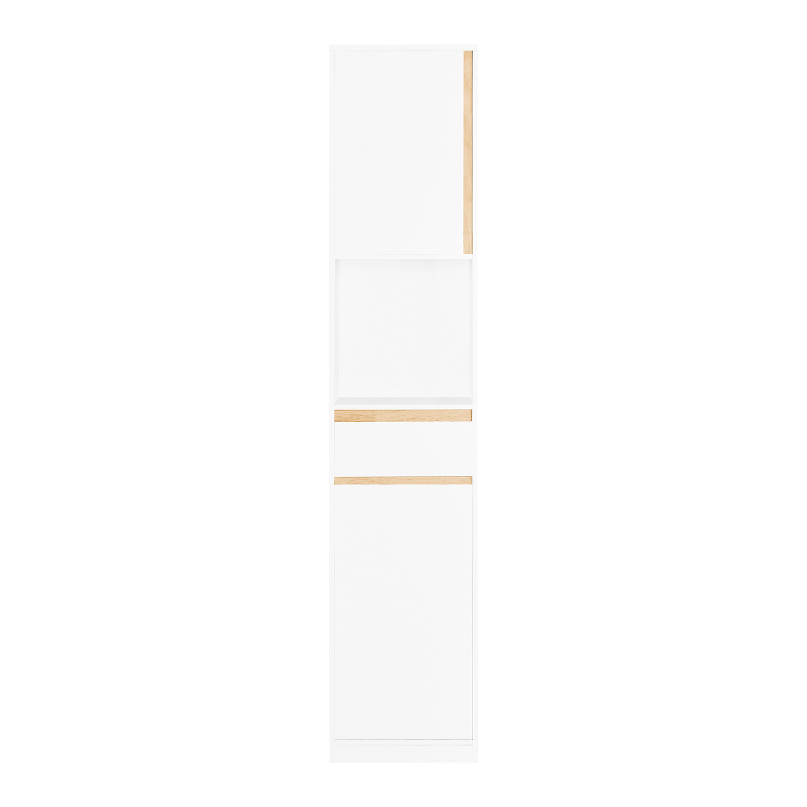 SoBuy Armario Alto para baño con 1 Cajón Mueble Columna de baño con 1 Estantes Abiertos y 2 Puertas Blanco 35 x 33 x 170 cm BZR80-W ES