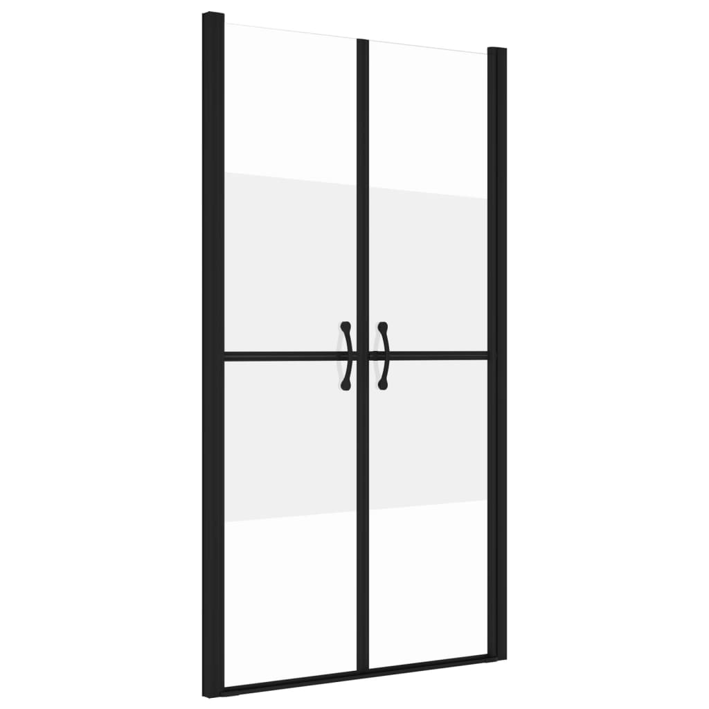 vidaXL Puerta de Ducha ESG Medio Esmerilado (83-86)x190 cm Cabina Baño Aseo Color Negro,  Plateado, y mas