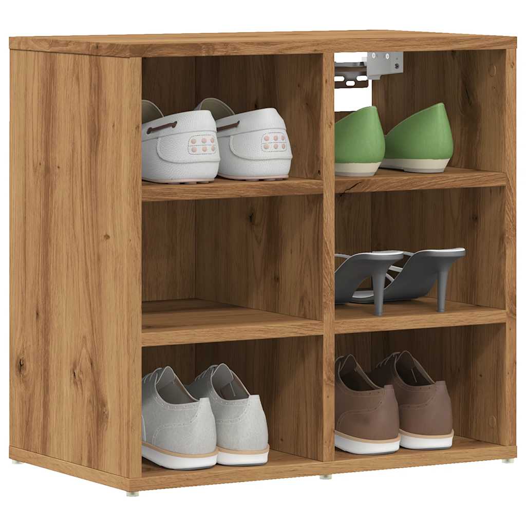 vidaXL Zapatero roble artesanal 52x30x50 cm en color Roble artisan/Madera antigua/Marrón roble y más
